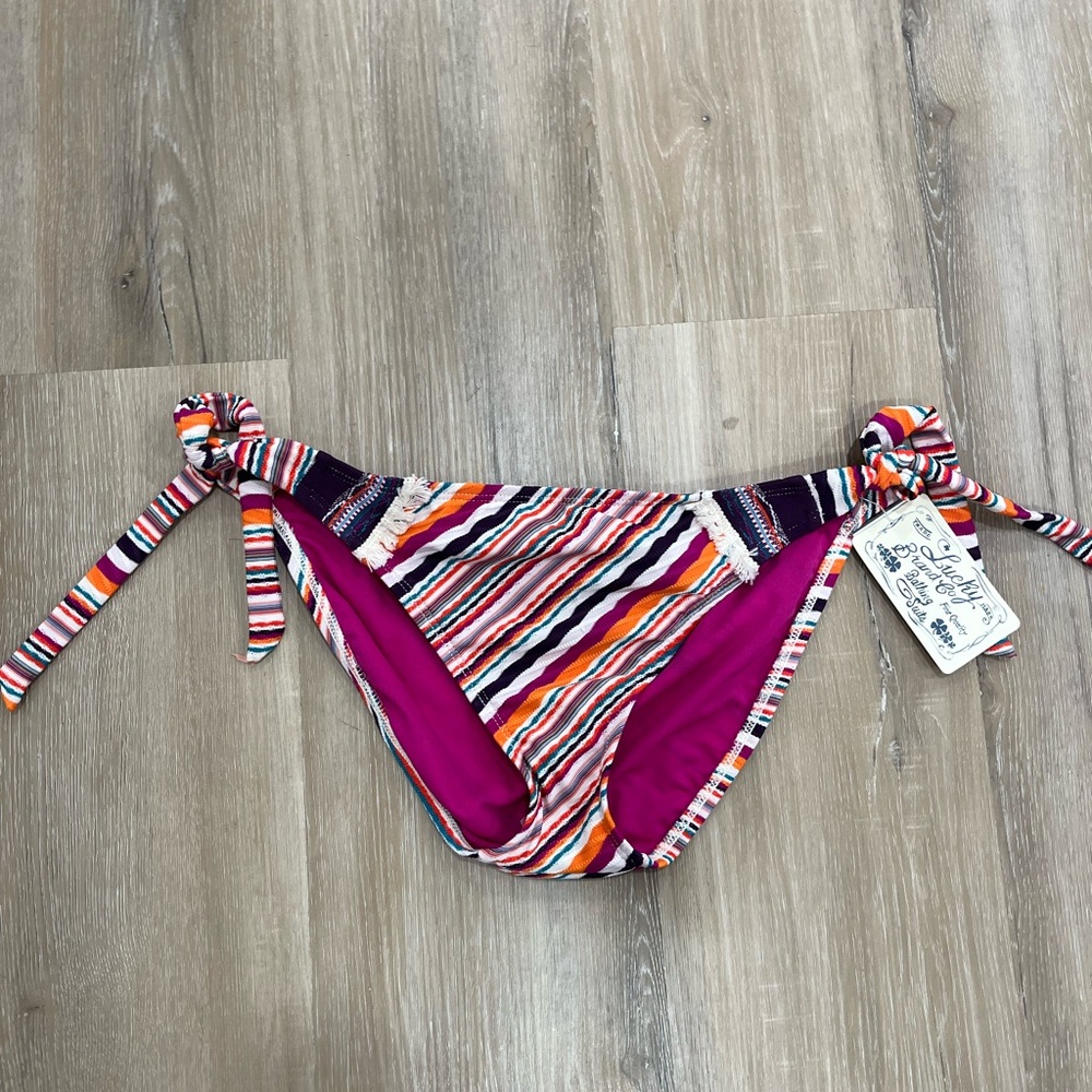 Lucky Brand Colorful Striped Bikini Bottom